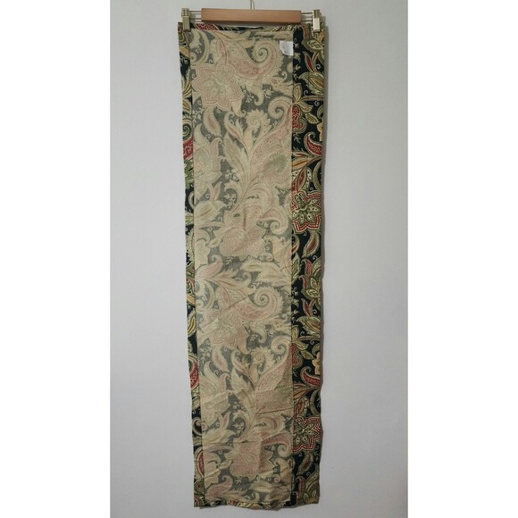 Traditions by Waverly 2 Tiers & 1 Valance Set Black Paisley Rod Pocket Kitchen - Picture 5 of 7